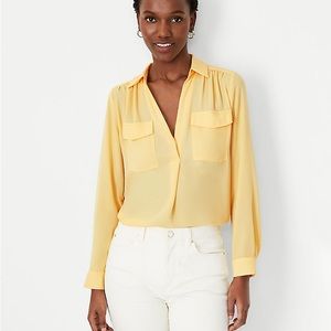 Ann Taylor Camp Shirt - Purple